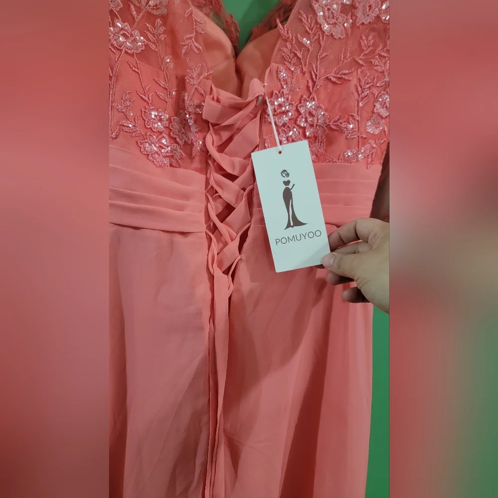 Chic Coral High Low Dress - Picture 6 of 6